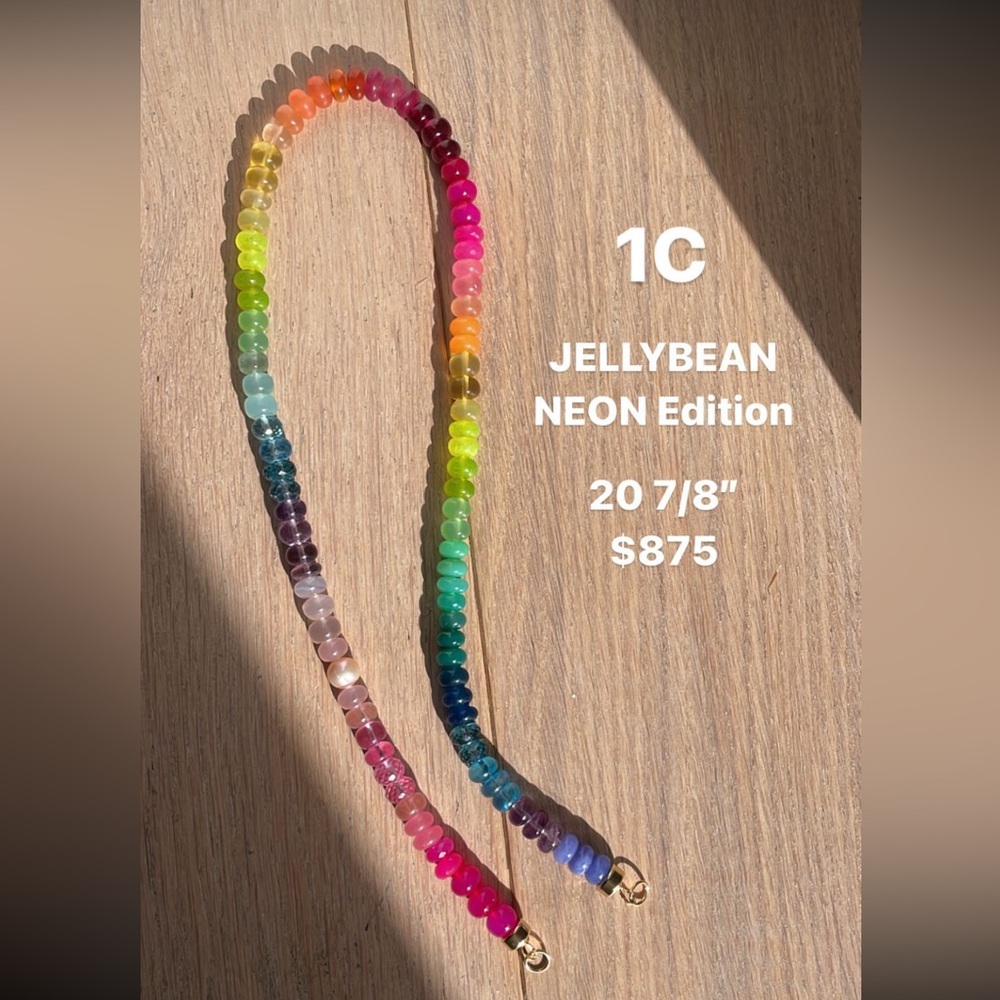 Lynn Rachel Rose Chunky Neon Jellybean Necklace (No Clasp) 20 7/8"
